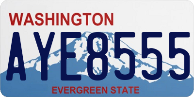 WA license plate AYE8555