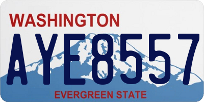 WA license plate AYE8557