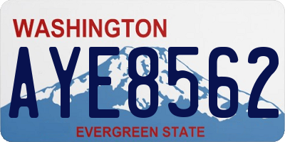 WA license plate AYE8562