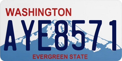 WA license plate AYE8571