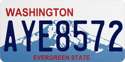 WA license plate AYE8572