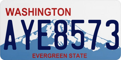 WA license plate AYE8573