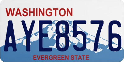 WA license plate AYE8576