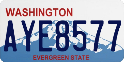 WA license plate AYE8577
