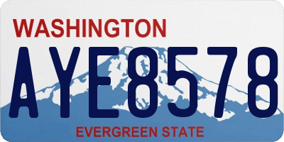 WA license plate AYE8578