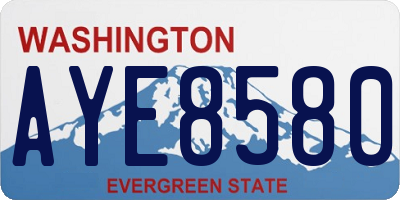 WA license plate AYE8580