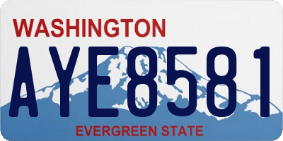 WA license plate AYE8581