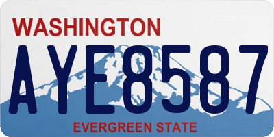 WA license plate AYE8587