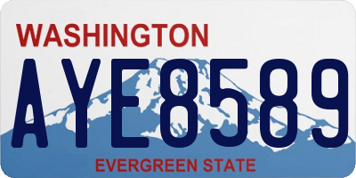 WA license plate AYE8589