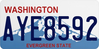 WA license plate AYE8592