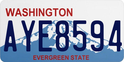 WA license plate AYE8594