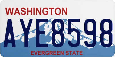 WA license plate AYE8598