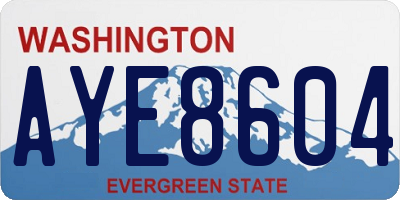 WA license plate AYE8604