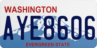 WA license plate AYE8606
