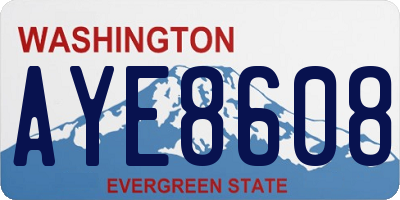 WA license plate AYE8608