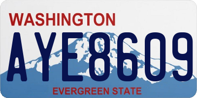 WA license plate AYE8609