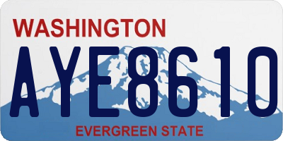 WA license plate AYE8610