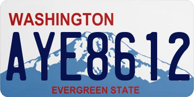 WA license plate AYE8612