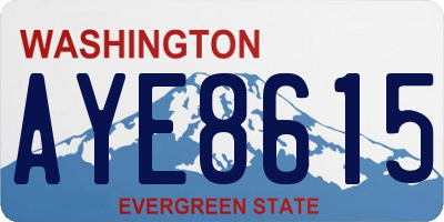 WA license plate AYE8615