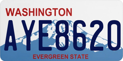 WA license plate AYE8620