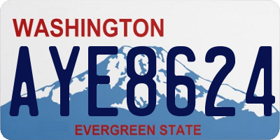 WA license plate AYE8624