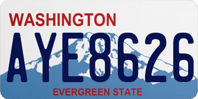 WA license plate AYE8626