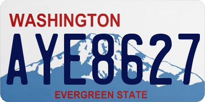WA license plate AYE8627
