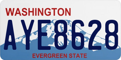 WA license plate AYE8628
