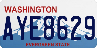 WA license plate AYE8629