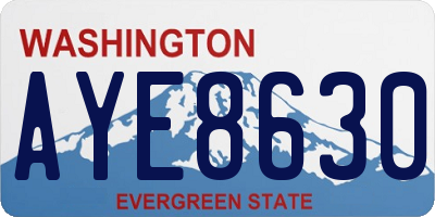 WA license plate AYE8630