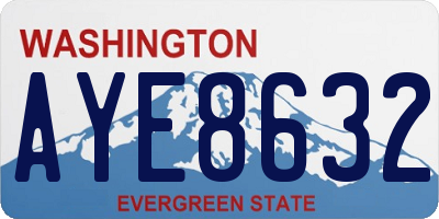 WA license plate AYE8632
