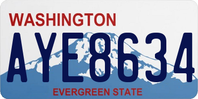 WA license plate AYE8634