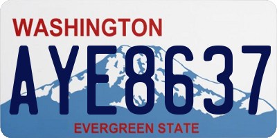 WA license plate AYE8637