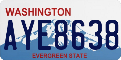 WA license plate AYE8638