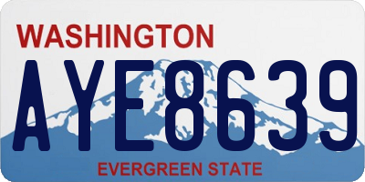 WA license plate AYE8639