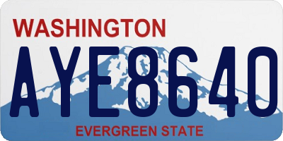 WA license plate AYE8640