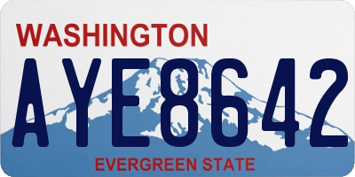 WA license plate AYE8642