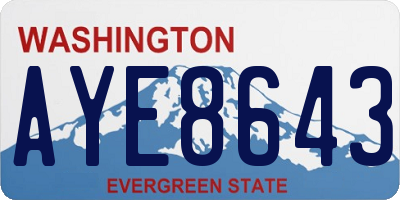 WA license plate AYE8643