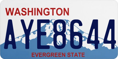 WA license plate AYE8644