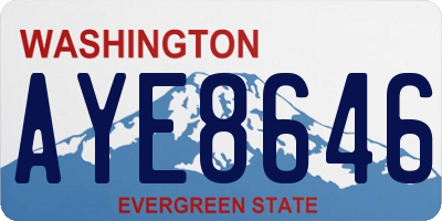 WA license plate AYE8646