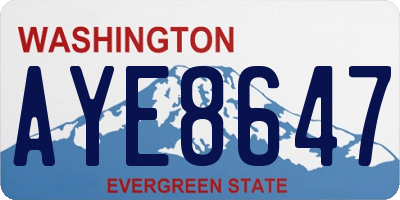 WA license plate AYE8647