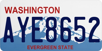 WA license plate AYE8652