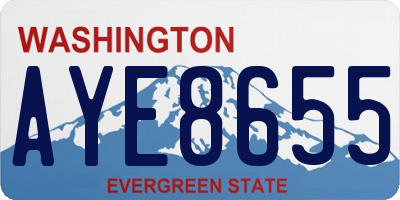 WA license plate AYE8655