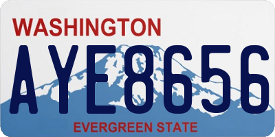 WA license plate AYE8656