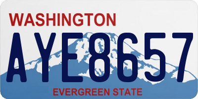 WA license plate AYE8657