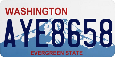 WA license plate AYE8658