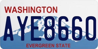 WA license plate AYE8660