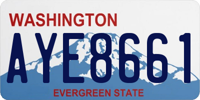 WA license plate AYE8661