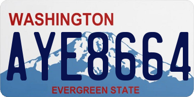 WA license plate AYE8664