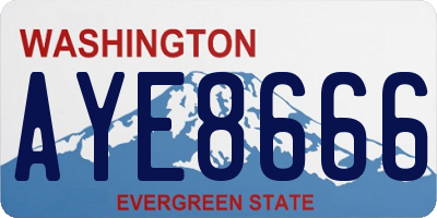 WA license plate AYE8666